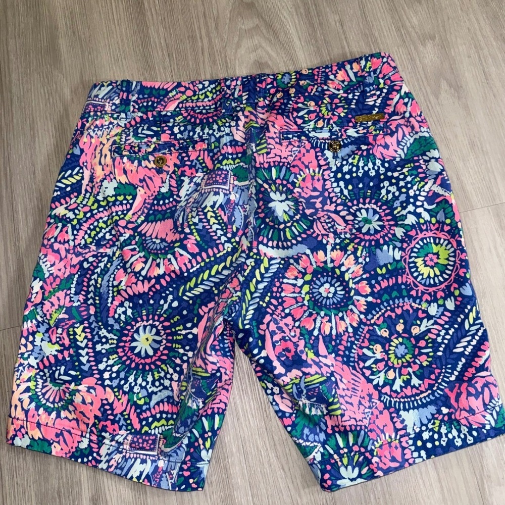 Lilly Pulitzer Callahan Shorts Blue Pink Floral Paisley Chino Size 6 RN88189 - Picture 4 of 12